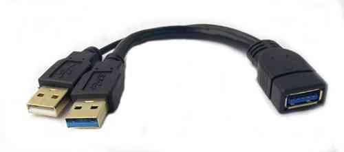 USB 3.0 AF/AM + 2.0 AM Short Cable